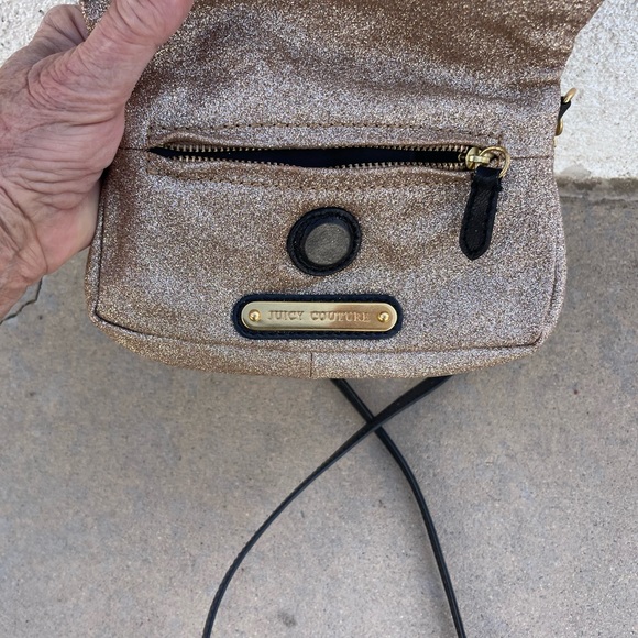 Juicy Couture Gold Sparkle cross body clutch purse handbag - Picture 4 of 8